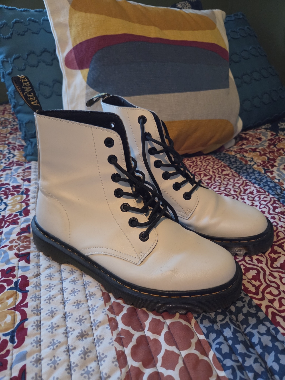 Dr. Martens Luana | White Lace-Up Combat Boots
